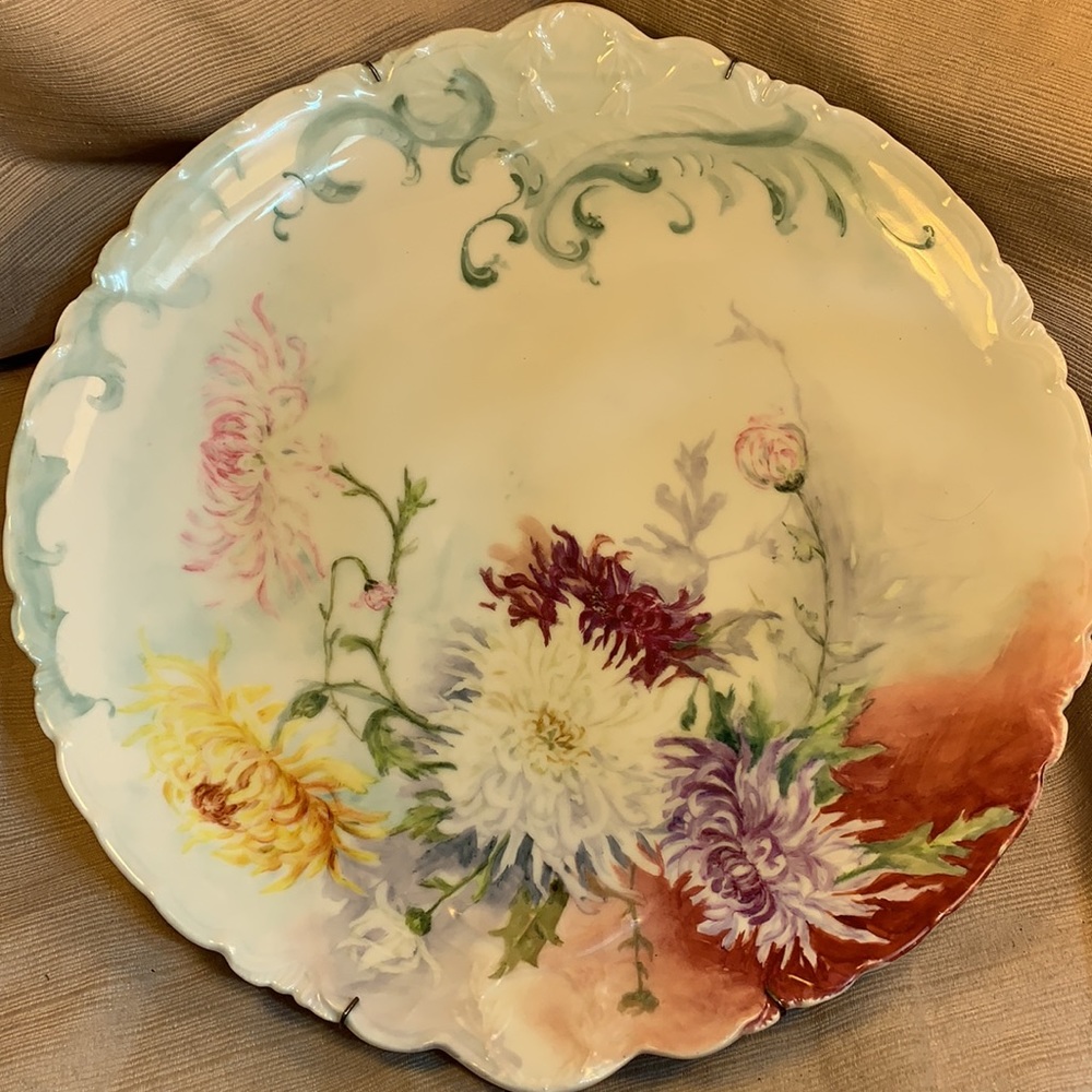 Haviland & Co Limoge hand painted massive plate